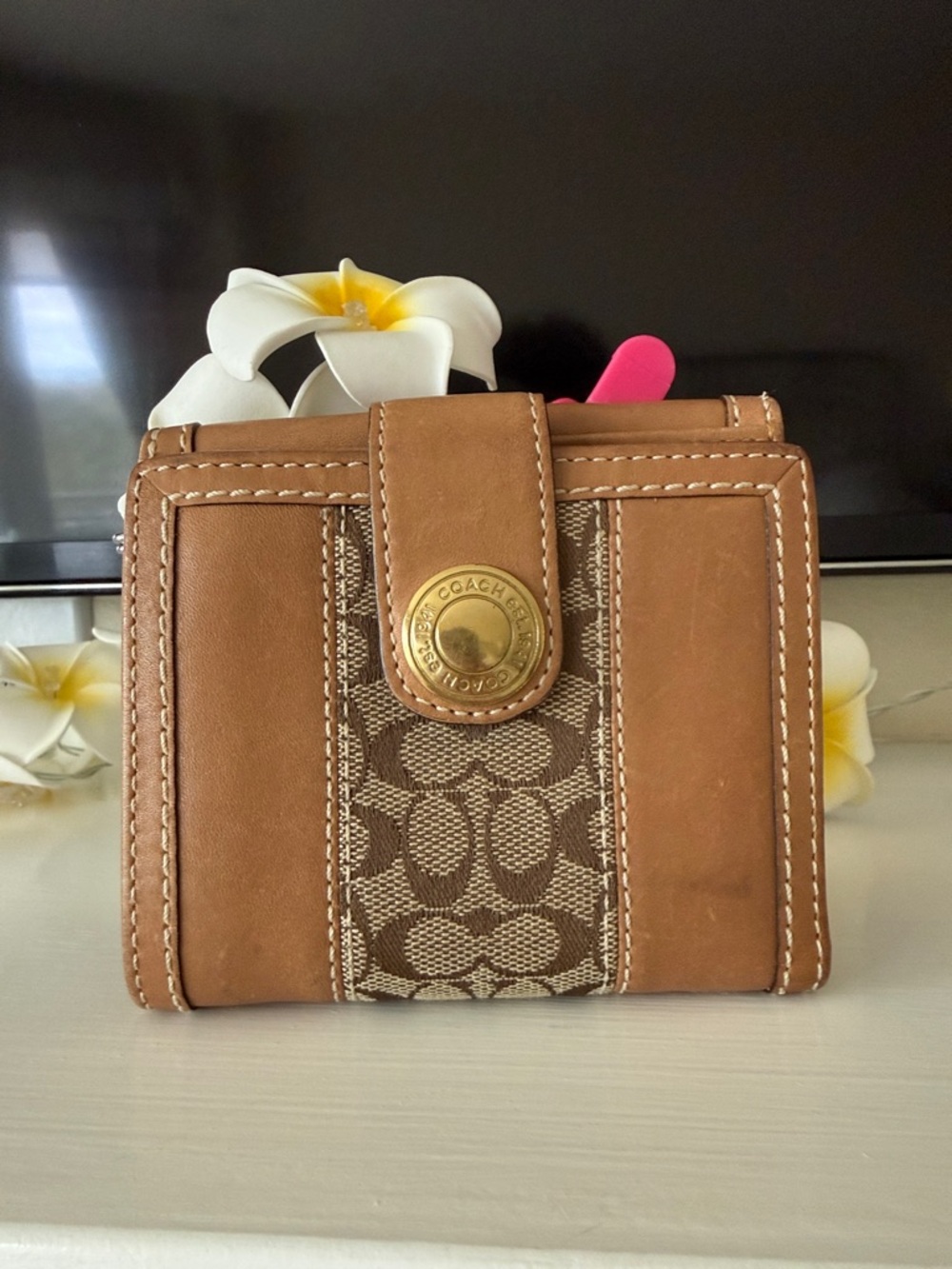 COACH ERGO Y2K SIGNATURE,AND LEATHER STRIPE BIFOLD FRENCH WALLET EARLY 2000’s - Picture 12 of 15